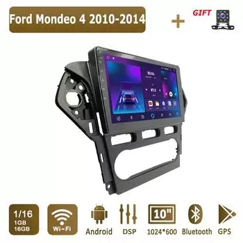 Android Car Radio для Ford Mondeo 4 2010-2014 Мультимедийный проигрыватель Головное устройство Стерео GPS Навигация BT WIFI 1+16 ГБ 1+16GB