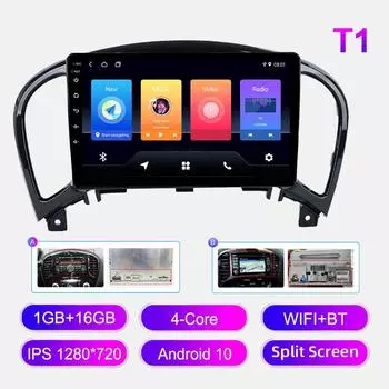 Android Car Radio для Nissan Juke 2010-2019 Мультимедийный проигрыватель Головное устройство Стерео GPS Навигация BT WIFI 1+16 ГБ 1+16GB,A