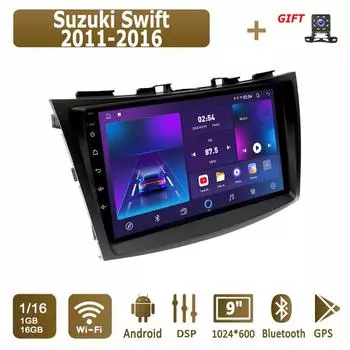 Android Car Radio для Suzuki Swift 2011-2016 Мультимедийный проигрыватель Головное устройство Стерео GPS Навигация BT WIFI 1+16 ГБ 1+16GB