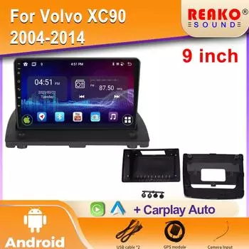 Android Car Radio для Volvo XC90 2004-2014 Видео Мультимедиа Bluetooth Плеер Навигация Стерео GPS 4G Carplay Авторадио 4 core 1GB+32GB carplay