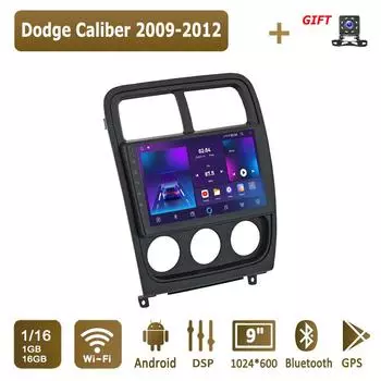 Android Car Radio For Dodge Caliber 2009-2012 Мультимедийный проигрыватель Головное устройство Стерео GPS Навигация BT WIFI 1+16 ГБ 1+16GB