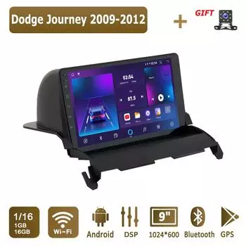 Android Car Radio For Dodge Journey 2009-2012 Мультимедийный проигрыватель Головное устройство Стерео GPS Навигация BT WIFI 1+16 ГБ 1+16GB
