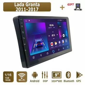 Android Car Radio For Lada Granta 2011-2017 Мультимедийный проигрыватель Головное устройство Стерео GPS Навигация BT WIFI 1+16 ГБ 1+16GB