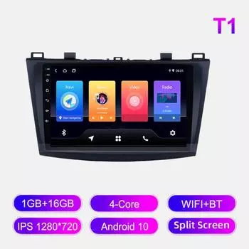 Android Car Radio For Mazda 3 2010-2013 Мультимедийный проигрыватель Головное устройство Стерео GPS Навигация BT WIFI 1+16 ГБ 1+16GB