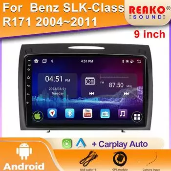 Android Car Radio For Mercedes Benz SLK-Class R171 2004 - 2011 Мультимедийный Видео Плеер Навигация GPS Carplay Авторадио 4 core 1GB+32GB carplay