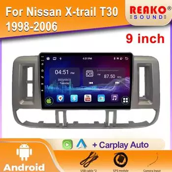 Android Car Radio For Nissan X-trail T30 1998-2006 Видео Мультимедиа Bluetooth Плеер Навигация GPS Carplay Авторадио 4 core 1GB+32GB carplay