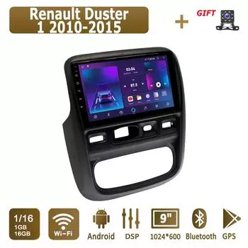 Android Car Radio For Renault Duster 1 2010-2015 Мультимедийный проигрыватель Головное устройство Стерео GPS Навигация BT WIFI 1+16 ГБ 1+16GB