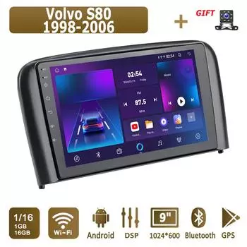 Android Car Radio For Volvo S80 1998-2006 Мультимедийный проигрыватель Головное устройство Стерео GPS Навигация BT WIFI 1+16 ГБ 1+16GB