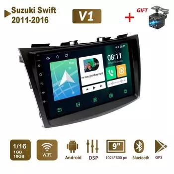 Android Car Radio Stereo для Suzuki Swift 2011-2016 GPS-навигация 2DIN 4-ядерный мультимедийный плеер Autoradio 1+16 ГБ