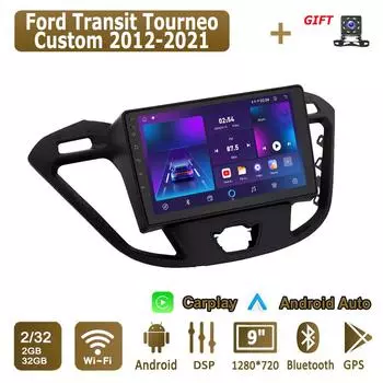Android Carplay автомобильное радио для Ford Transit Tourneo Custom 2012-2021 мультимедийный проигрыватель головное устройство стерео GPS навигация BT WIFI 2+32 ГБ 1+16GB