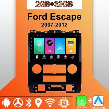 Android Carplay автомобильное радио для Ford Escape 2007-2012 мультимедийный проигрыватель головное устройство стерео GPS навигация BT WIFI 2+32 ГБ 1+16GB
