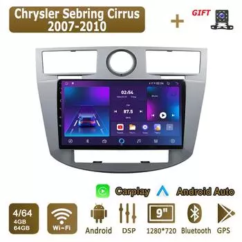 Android Carplay Car Radio For Chrysler Sebring Cirrus 2007-2010 Multimedia Player Head Unit Stereo GPS Navigation BT WIFI 4+64GB 1+16GB