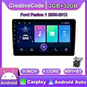Android для Ford Fusion 1 2005-2012 Auto Carplay Мультимедийный плеер DSP IPS видео WIFI Bluetooth GPS навигация 2 + 32 ГБ 1+16GB
