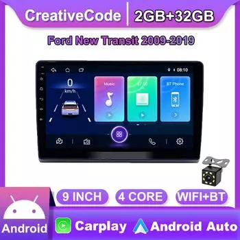 Android для Ford New Transit 2009-2019 Auto Carplay Мультимедийный плеер DSP IPS видео WIFI Bluetooth GPS навигация 2 + 32 ГБ 1+16GB