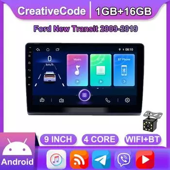 Android для Ford New Transit 2009-2019 Auto Carplay Мультимедийный плеер DSP IPS видео WIFI Bluetooth GPS навигация 1 + 16 ГБ 1+16GB
