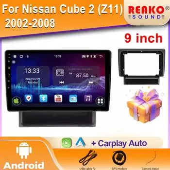 Android для Nissan Cube 2 (Z11) 2002-2008 Автомобильный Радиоприемник DSP GPS Мультимедиа Видео Плеер Беспроводной CarPlay Android Auto 2din Стерео 4 core 1GB+32GB carplay
