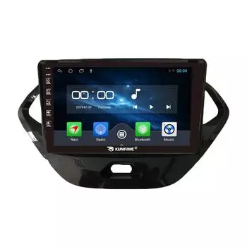 Android Радио CarPlay/Android Авто Автомобильная навигация Мультимедийный плеер GPS RDS DSP Стерео для Ford Figo 9 Inch чёрный