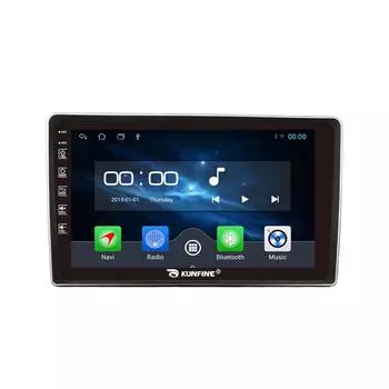 Android-радио CarPlay/Android Авто Автомобильная навигация Мультимедийный плеер GPS RDS DSP Стерео для Mahindra Kuv100 9 Inch чёрный
