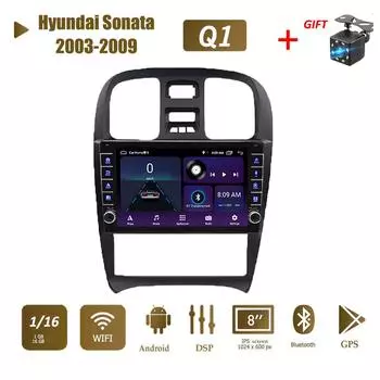 Android WIFI для Hyundai Sonata 2003-2009 с кнопкой, автомобильным радио, мультимедийным видеоплеером, 2 din, GPS Autoraido, 1 + 16 ГБ 1+16GB