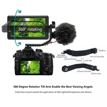 ANDYCINE A6 5,7-дюймовая зеркальная камера, полевой монитор, видеомонитор, яркость 450 нит, 4K