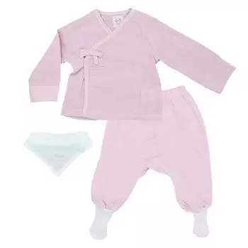 Andywawa AC23721 Baby Home Муслиновое детское боди из трех частей, розовое