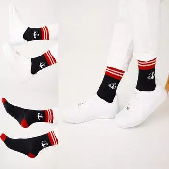 Anemoss Men Socks Set, Cotton, High Ankle, Mens Dress Socks, Comfortable, Breathable, 3 Different Patterns Crew Socks, 41-46, 8-12 Sizes