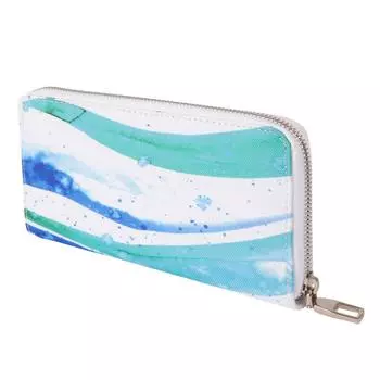 AnemosS Waves Wallet, Card Holder, Wave Pattern, Multi-Compartment, Zippered Leather Wallet