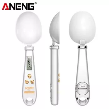 ANENG HTC-6 Многофункциональный цифровой дисплей 2-в-1 Электронные весы Мерная ложка для взвешивания граммов белый
