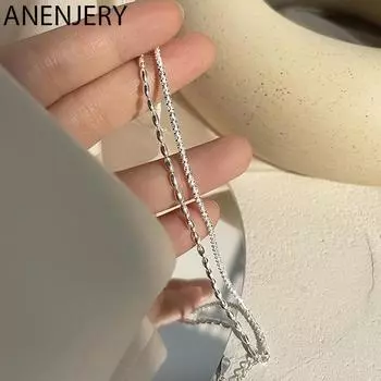 ANENJERY браслет-цепочка для женщин, двухслойный браслет из бисера, ювелирные изделия, подарки