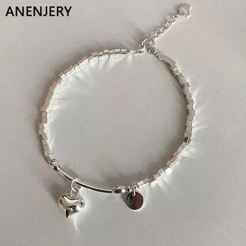 ANENJERY браслет с бисером в форме сердца для женщин, простые повседневные милые украшения для рук, аксессуары