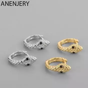 ANENJERY Samll серьги-кольца со змеей для женщин, индивидуальные французские повседневные серьги, ювелирные изделия S-E1455