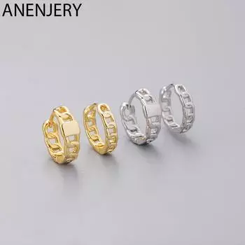 ANENJERY серьги-кольца в форме цепочки для женщин, простые модные повседневные студенческие ювелирные изделия, подарок