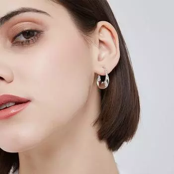 ANENJERY Twist Wave серьги-кольца женские простые французские золотые серьги оптом серебряный