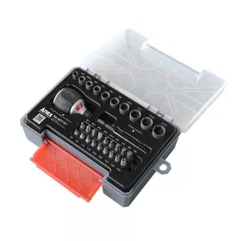 ANEX Трещоточный ключ Minista 72 Multi Set с кейсом No.307-S1 чёрный