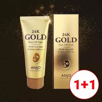 Ange 24K Gold Peel-Off Pack (1 + 1) - Глубокое очищение и усиление сияния