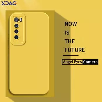 Angel Eyes Square Liquid Silicone Case for Huawei Nova 7 Pro SE 5G Youth 7i Full Camera Protective Soft Phone Cover Nova7Pro 7SE Nova 7 5G