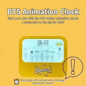 Анимационные настольные часы BTS TinyTAN BTS-TT-WC жёлтый