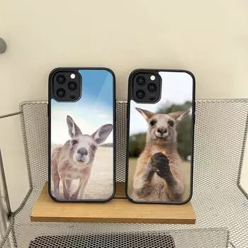 Animal Kangaroo Phone Case For Iphone 14 13 12 11 Pro Max Mini 7 6 6s 8 Plus X Xr Xs Se 2020 Fundas Shell PC TPU Cover iphone 12 pro