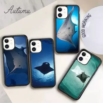 Animal manta ray Phone Case for iPhone 11 12 13 14 Pro Max mini X XR XS SE 2020 5 6S 7 8 Plus Samsung Galaxy S21 S22 Cover shell iPhone 6plus