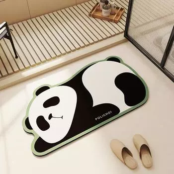 Animal Panda Bath Mat Funny Absorbent Anti-slip Rubber Bathroom Floor Mats Room Rug Toilet Carpet Home Entrance Shower Foot Mats 40cmx60cm