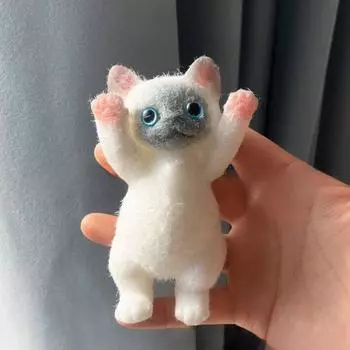 Animal Simulation Cat Squeeze Toys Slow Rebound Cat Fidget Toy Cute Cat Doll Squeeze Toy Adults Style D