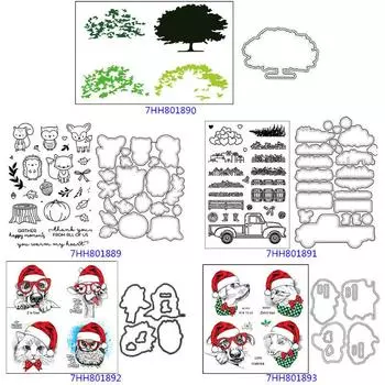 Animals Clear Silicone Stamp & Dies Metal Embossing Stencil Stamp Combo серебряный