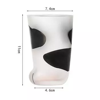 Animals Glass Cup 300ML Creative Cute Cartoon Cat Paw Water Bottle Milk Juice Frosted Drinking Cold Drink Mug Coffee Cup