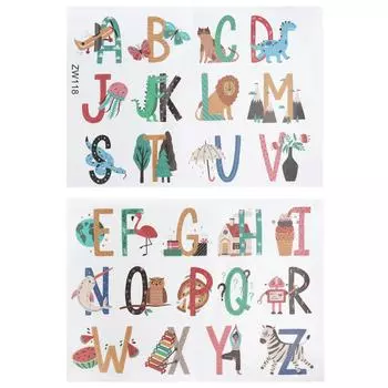 Animals Plants English Letters Pattern Wall Sticker Wall Decals for Kids Room Decor