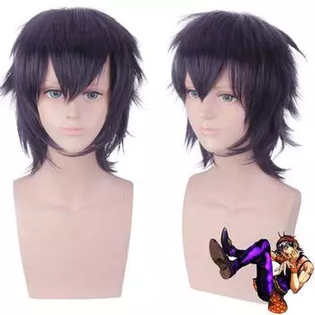 Аниме 30 см Cospaly JoJo s Bizarre Adventure Ghirga Narancia парик короткие черные фиолетовые волосы для вечеринки на Рождество косплей костюм парики 30CM фиолетовый