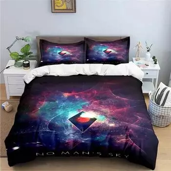 Anime 3D Game N-No-Man s-Sky Print Bedding Sets Bed Supplies Set Duvet Cover Bed Comforter Set Bedding Set Luxury Gift 135X200cm-2pcs