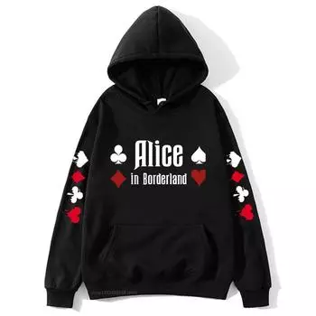 Аниме Алиса в Borderland толстовка с капюшоном мультфильм пара толстовка Sudaderas модные топы эстетика манга зимняя одежда S