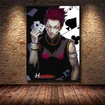 Аниме Арт Настенная Фреска Hunter X Hunter Hisoka Morow Плакат Холст Картина Гостиная Спальня Мальчика Домашний Декор Без Рамы Куадрос 21X30cm Unframed