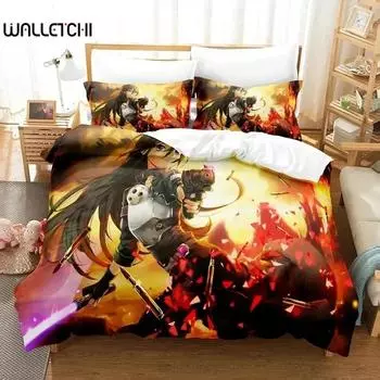 Аниме Асада Шино Sword Art Online Постельное белье Пододеяльник Постельный комплект Одеяло Наволочка Одеяло размера king-size Мальчики Взрослые 70x133cm 2pcs