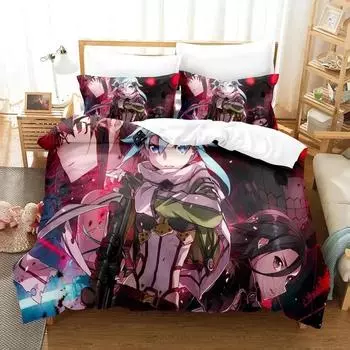 Аниме Асада Шино Sword Art Online Постельное белье Пододеяльник Постельный комплект Одеяло Наволочка Одеяло размера king-size Мальчики Взрослые EU Single 135x200cm